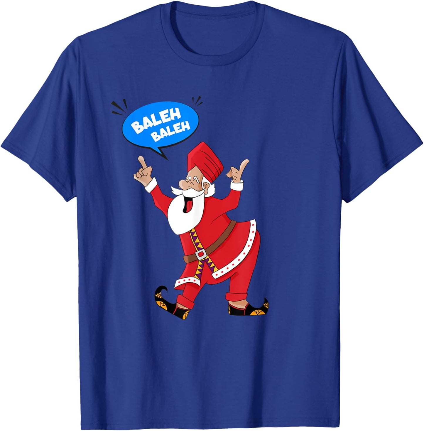 Funny Men's Punjabi Indian Bhangra Dancing Santa Singh T-Shirt - T-Shirt | Royal