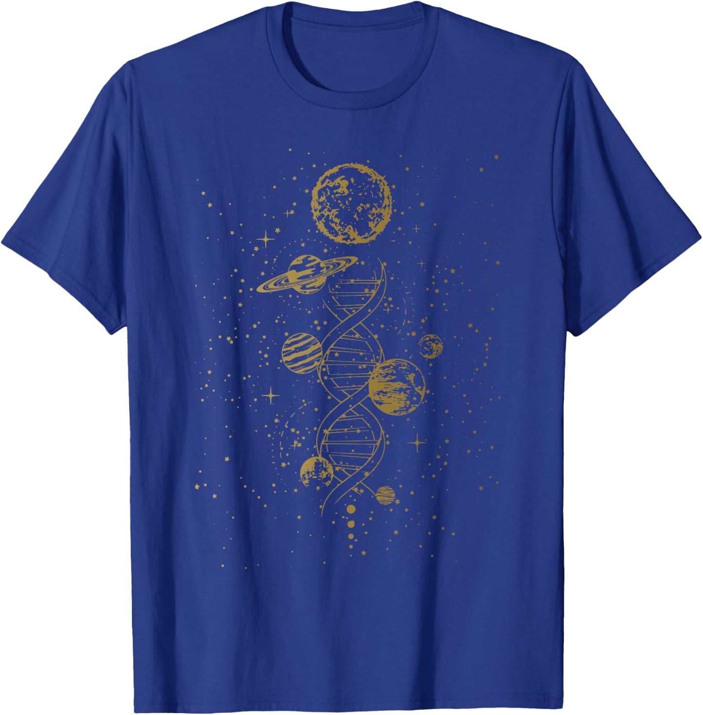 Double Helix DNA Mystic Celestial Planets Astronomical T-Shirt - T-Shirt | Royal