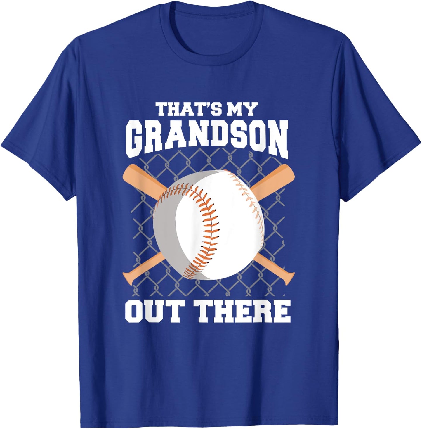 That's My Grandson Out There Grandma Grandpa Baseball T-Shirt - T-Shirt | Royal