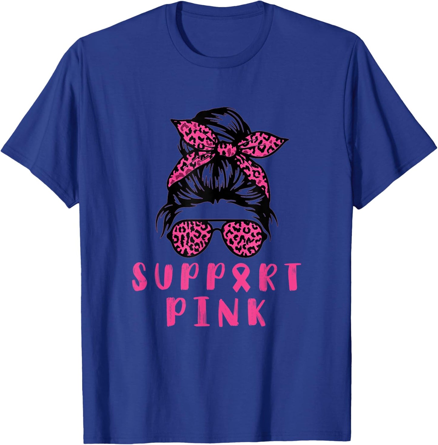 In October We Wear Pink for Breast Cancer Awareness support T-Shirt - T-Shirt | Royal