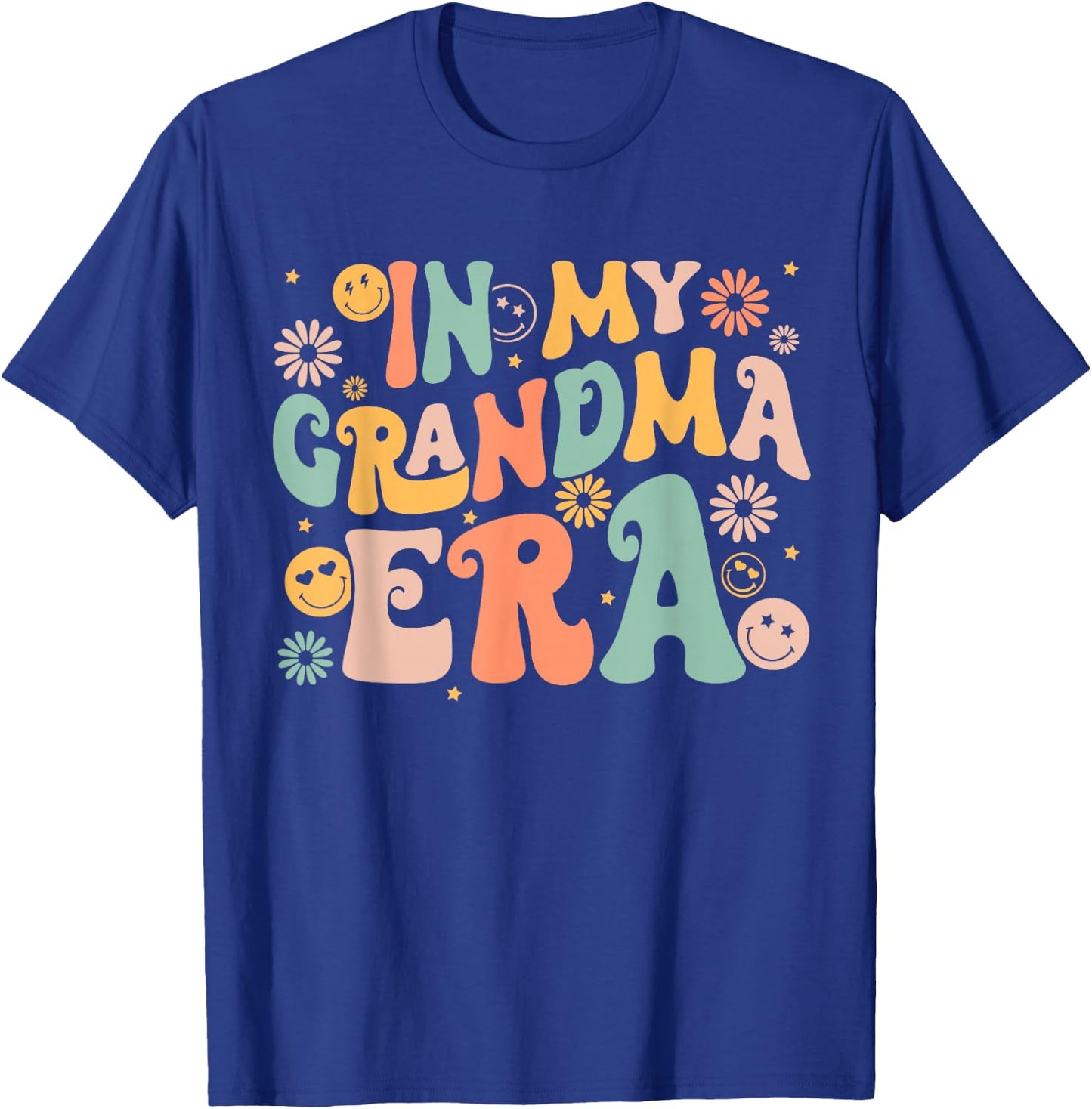 Retro Groovy In My Grandma Era Grandma Mothers Day T-Shirt - T-Shirt | Royal