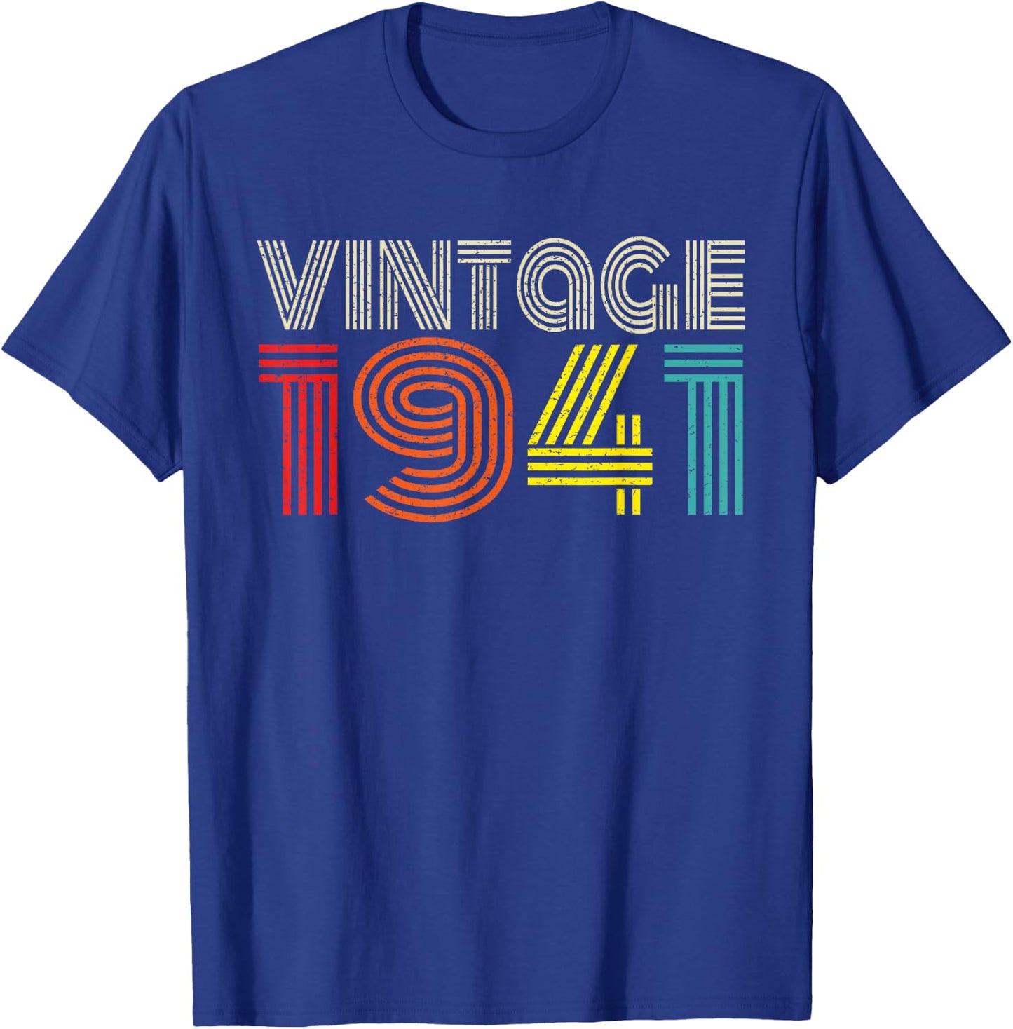 Vintage 1941 Classic 1941 Men Women Vintage Year Birthday T-Shirt - T-Shirt | Royal