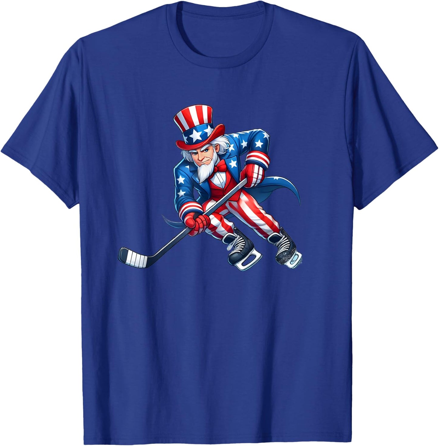 Uncle Sam Hockey Funny 4th of July Independence Day Sports Kids Men T-Shirt - T-Shirt | Royal
