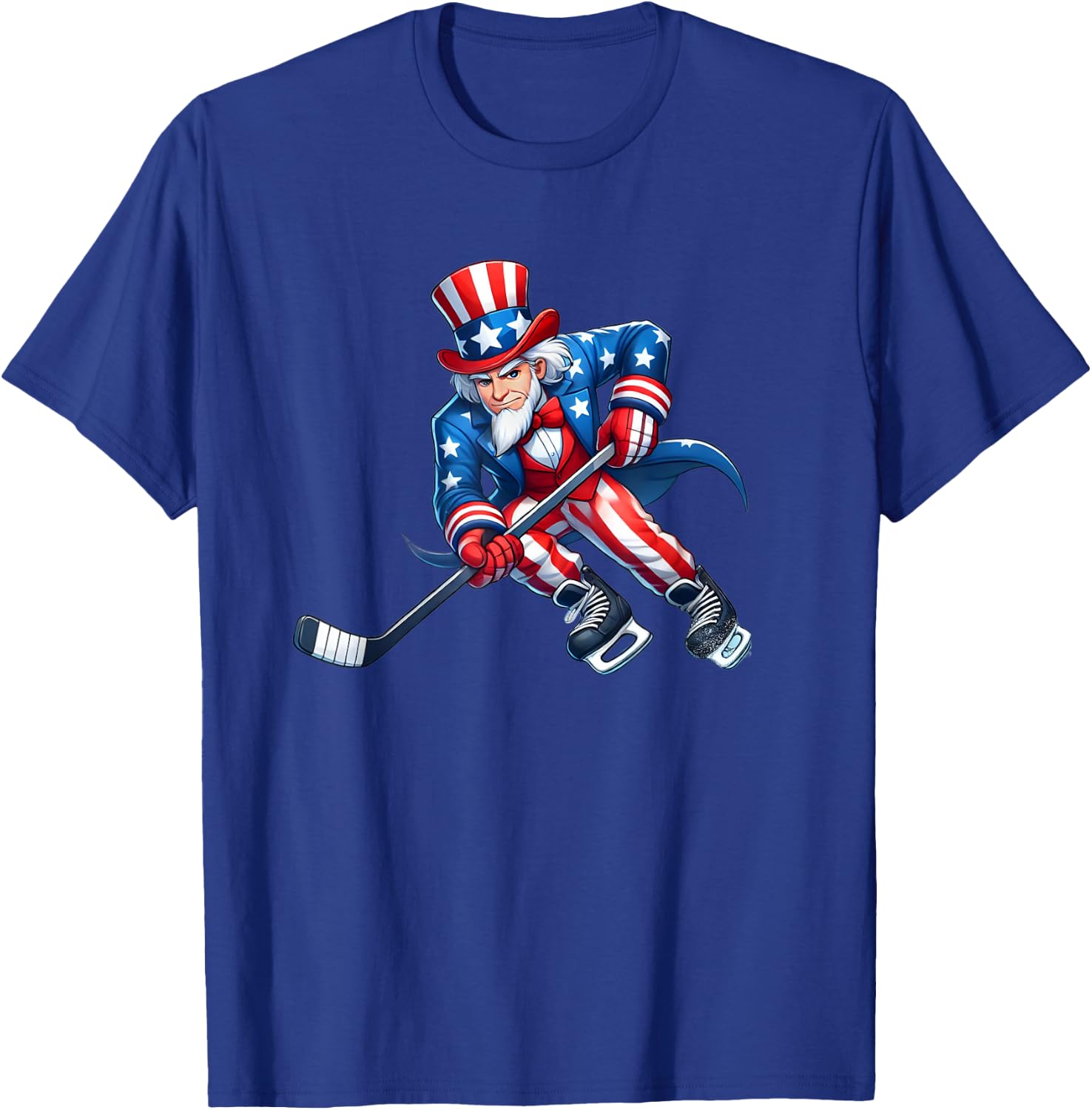 Uncle Sam Hockey Funny 4th of July Independence Day Sports Kids Men T-Shirt - T-Shirt | Royal