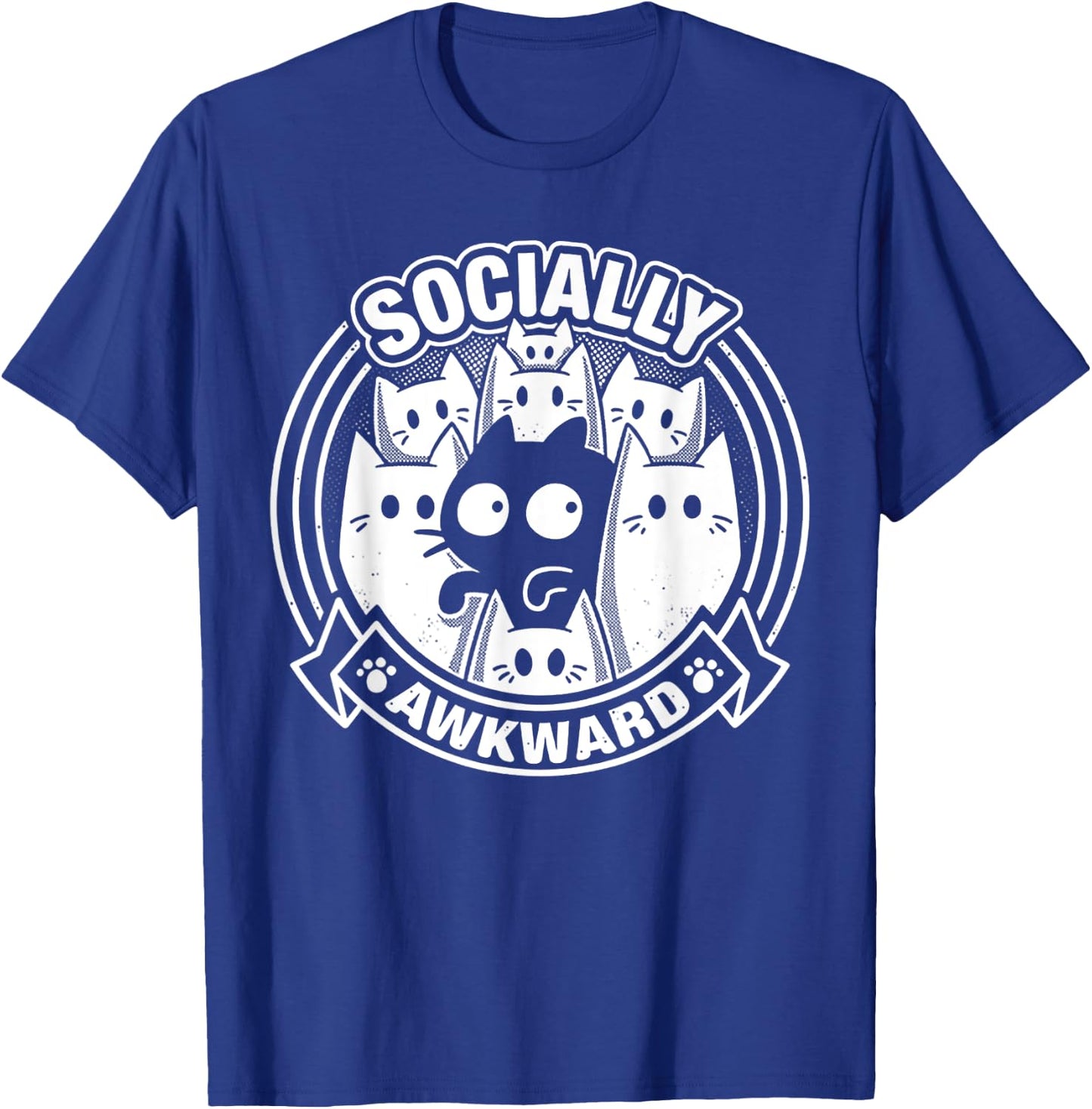 Socially Awkward Cat T-Shirt - T-Shirt | Royal