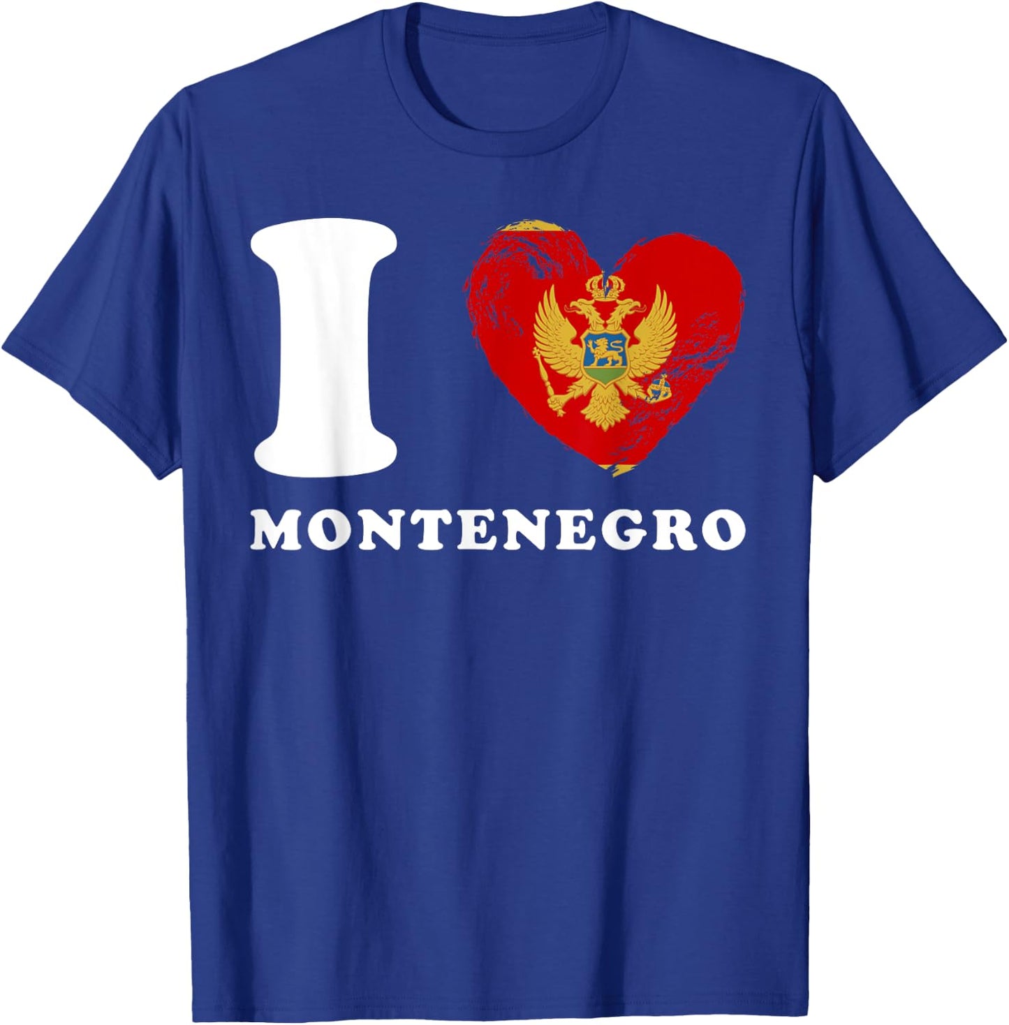 I Love Montenegro - Heart Flag Montenegro T-Shirt - T-Shirt | Royal