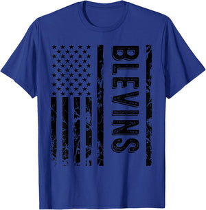Blevins Last Name Funny Surname Family Reunion Team Blevins T-Shirt - T-Shirt | Royal