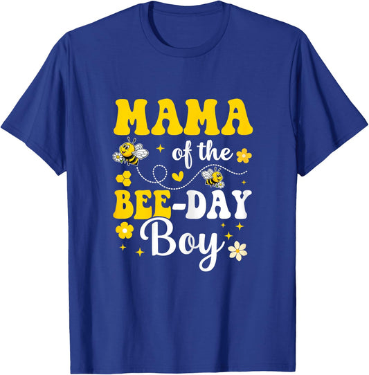Mama of The Bee Day Boy Bee Birthday Party Matching Family T-Shirt - T-Shirt | Royal