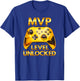 MVP Level Unlocked Video Game Player Gold Gaming Controller T-Shirt - T-Shirt | Royal