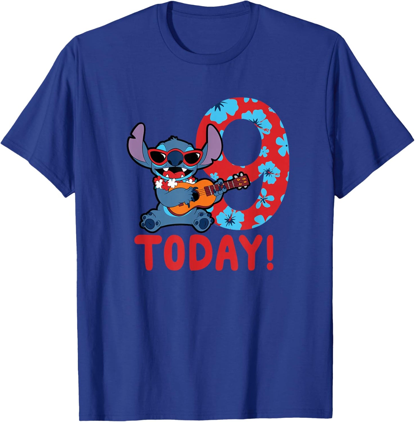 Disney Lilo & Stitch Tropical Birthday 9 Years Old Today T-Shirt - T-Shirt | Royal