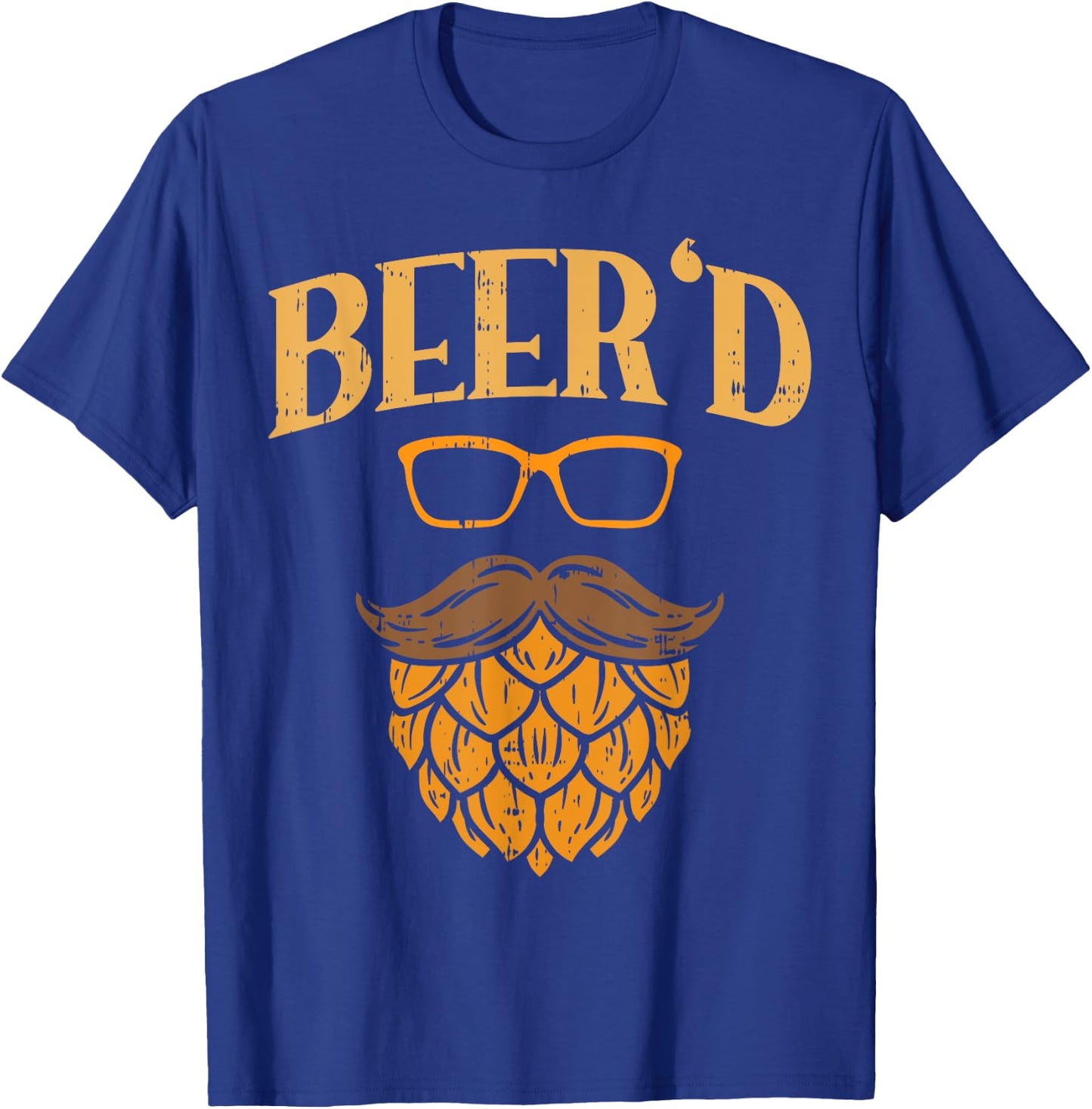Beerd Beer Face Hops Beard Homebrew Fathers Day Men Dad Gift T-Shirt - T-Shirt | Royal