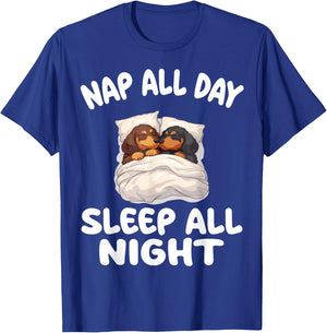 Cute Dachshund Nap All Day Sleep all Night Pajamas Nightgown T-Shirt - T-Shirt | Royal