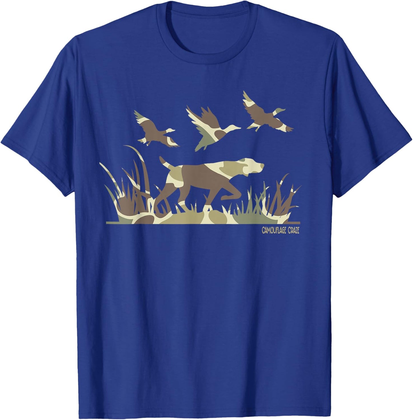 Duck Hunting Camouflage Camo Pointer Dog Camo Duck Hunter T-Shirt - T-Shirt | Royal