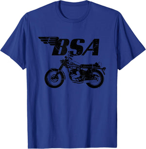 BSA Logo Distressed Thunderbolt Motorcycle T-Shirt - T-Shirt | Royal