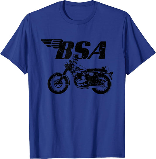 BSA Logo Distressed Thunderbolt Motorcycle T-Shirt - T-Shirt | Royal