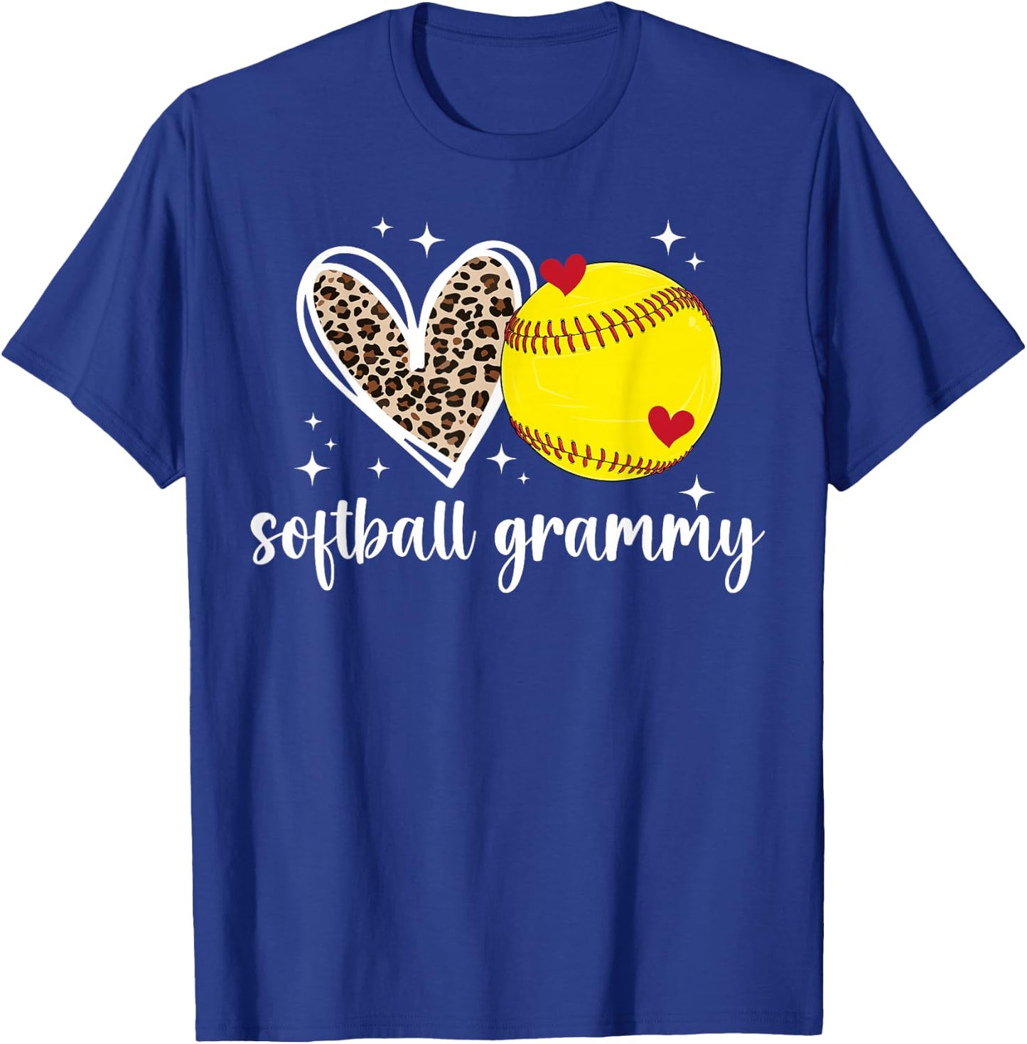 Softball Grammy Heart Grandma Grammy Of A Softball Player T-Shirt - T-Shirt | Royal