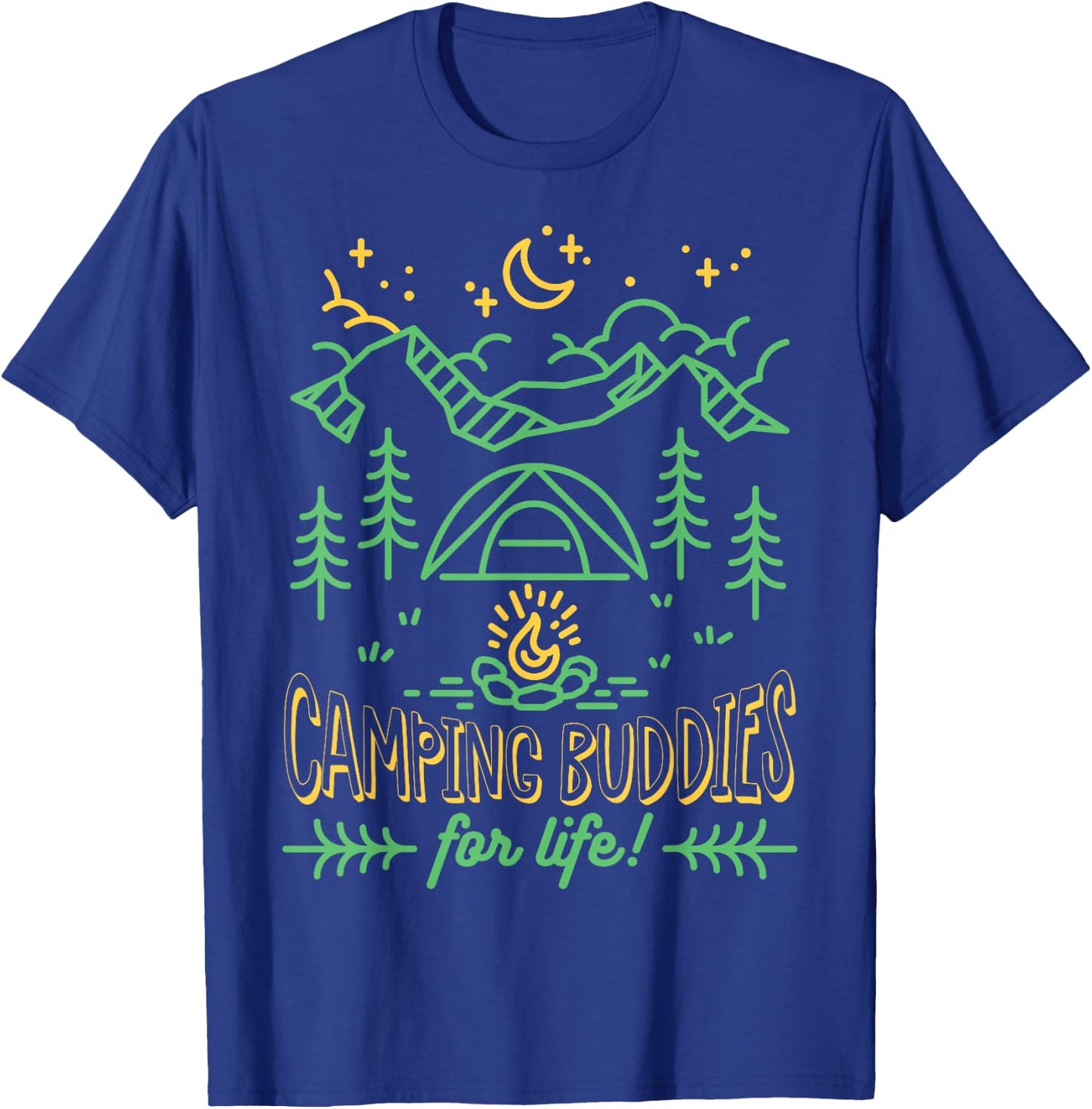 Camping Buddies for Life Adventure Outdoor Lovers T-Shirt - T-Shirt | Royal