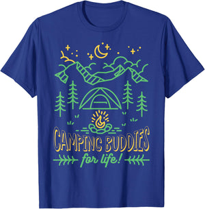 Camping Buddies for Life Adventure Outdoor Lovers T-Shirt - T-Shirt | Royal