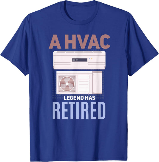 HVAC Tech Retirement Shirt Funny Retired HVAC Tech T-Shirt - T-Shirt | Royal