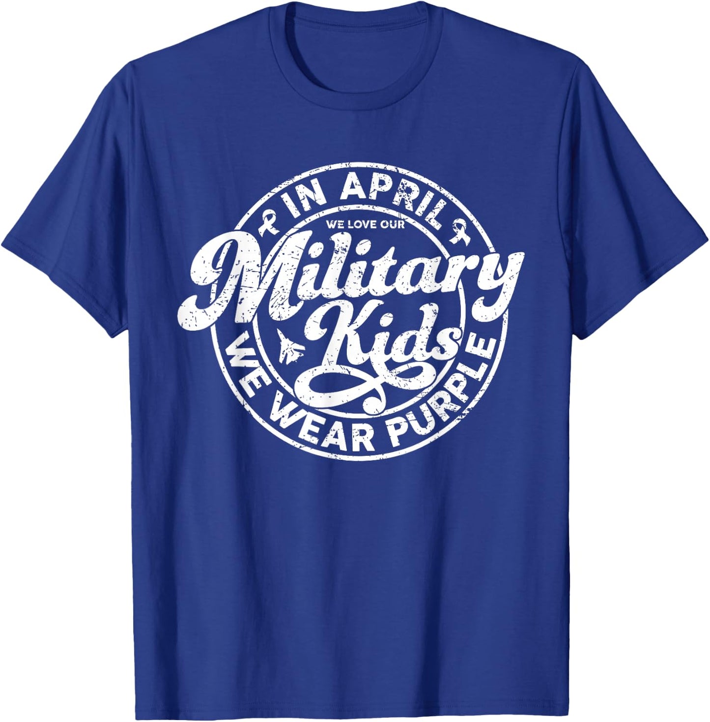 In April We Wear Purple Military Child Month Military Kids T-Shirt - T-Shirt | Royal