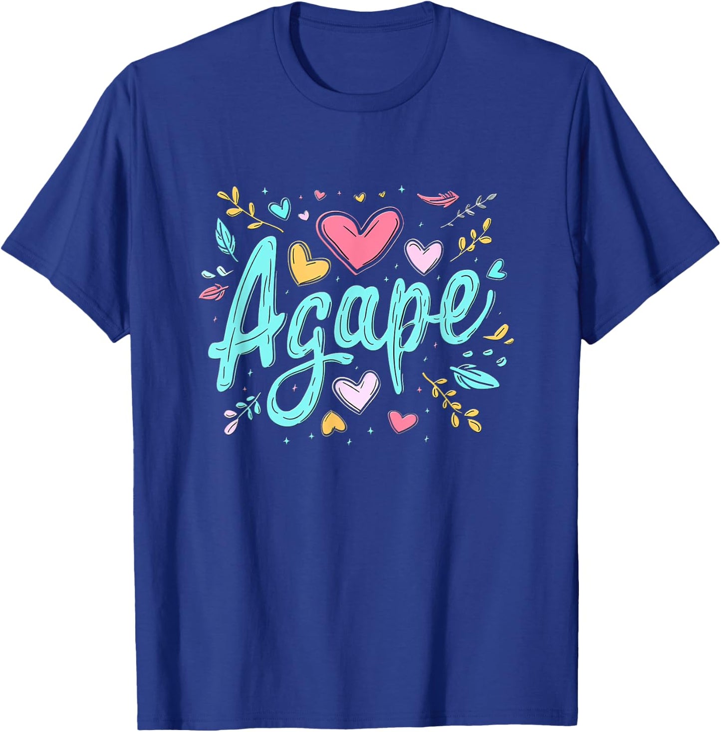 Agape Old Greek Christian Apparel - Christian Faith - Love Agape - -Adults - Black - Small - Short Sleeve T-Shirt - T-Shirt | Royal