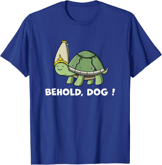 Behold Dog Turttle Art Gaming Turtle Wearing A Priest Hat Men Women Girls Kids T-Shirt - T-Shirt | Royal