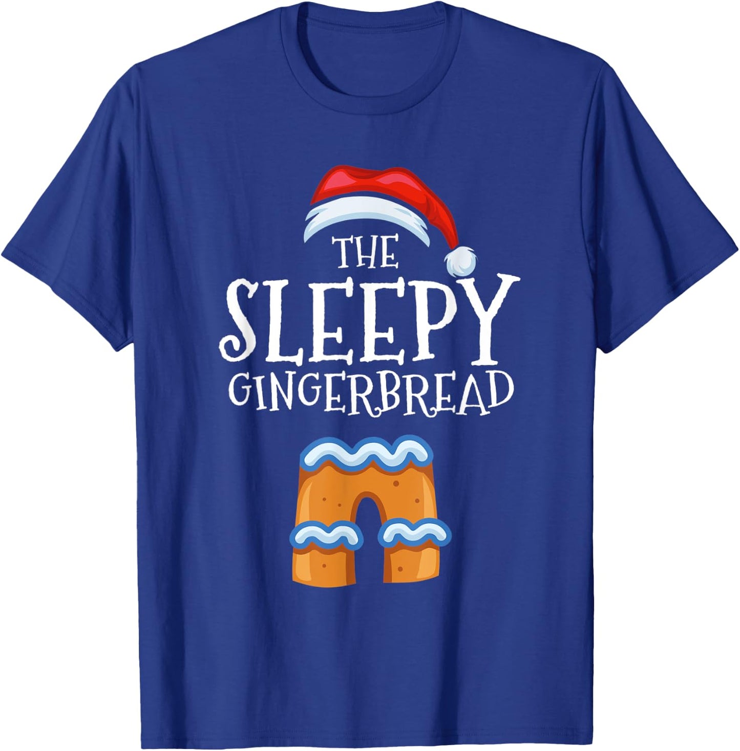 Sleepy Gingerbread Family Matching Group Christmas Gift T-Shirt - T-Shirt | Royal