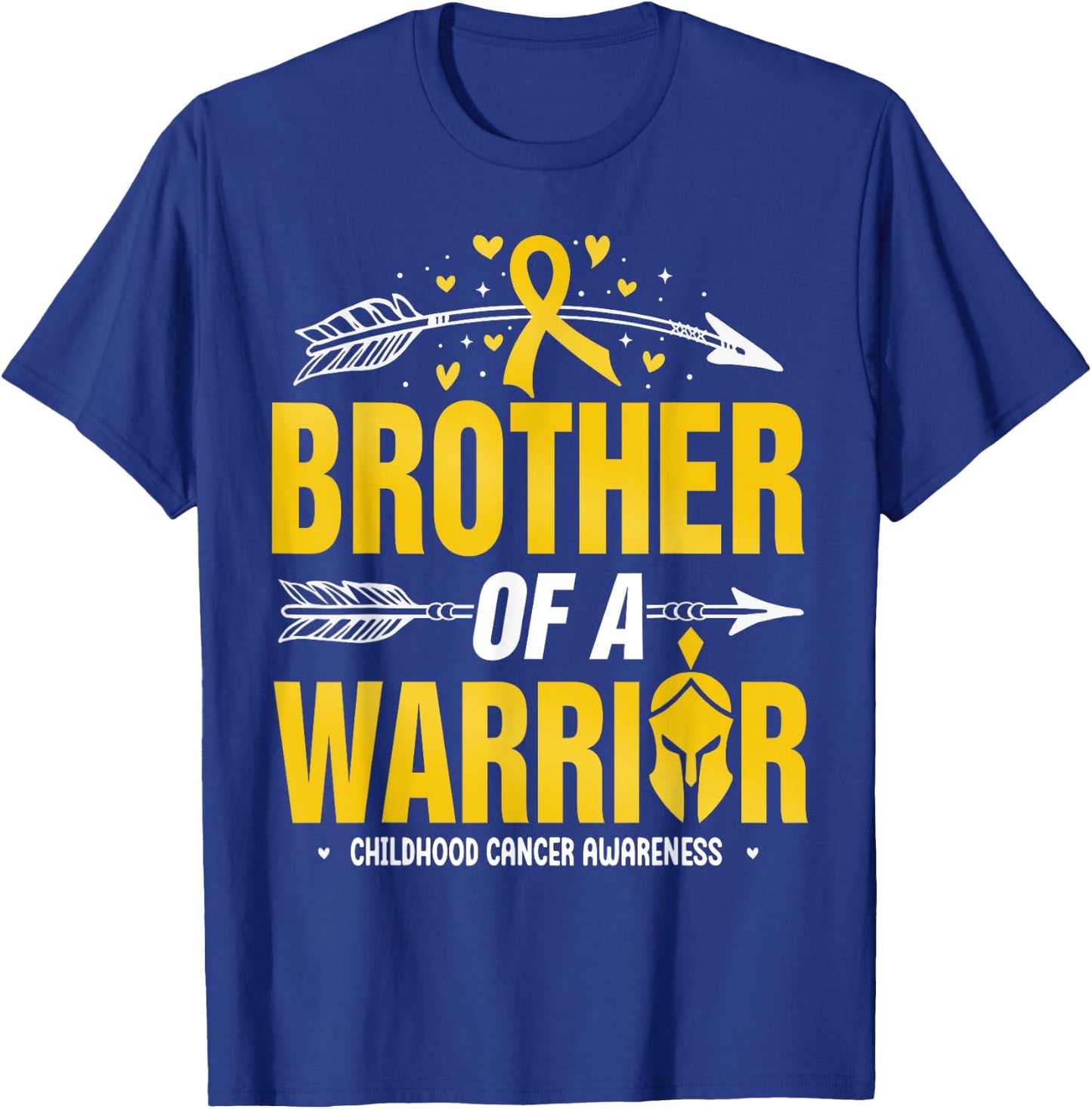 Childhood Cancer Awareness Brother Of A Warrior Gold Ribbon T-Shirt - T-Shirt | Royal