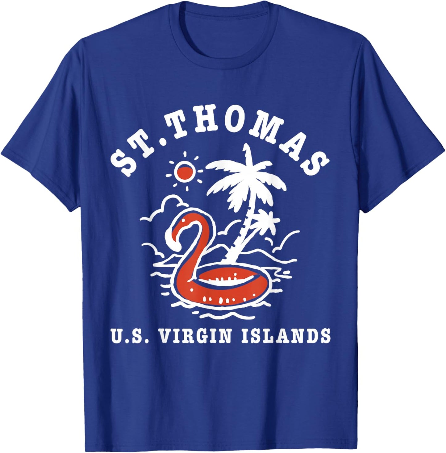 St. Thomas US Virgin Islands Vacation Flamingo Beach T-Shirt - T-Shirt | Royal