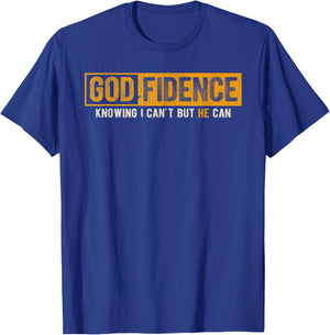 Vintage Retro Knowing I Can't But He Can Christian Religious T-Shirt - T-Shirt | Royal