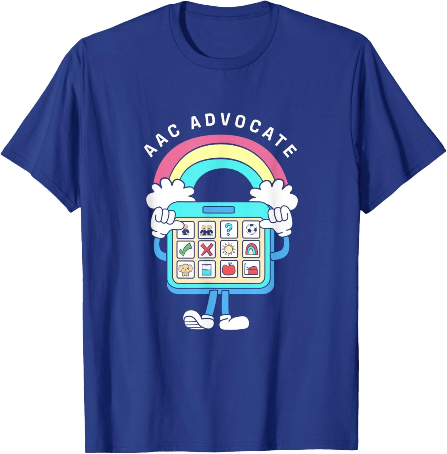 Cute Rainbow AAC Communication Device Advocate AAC Awareness T-Shirt - T-Shirt | Royal