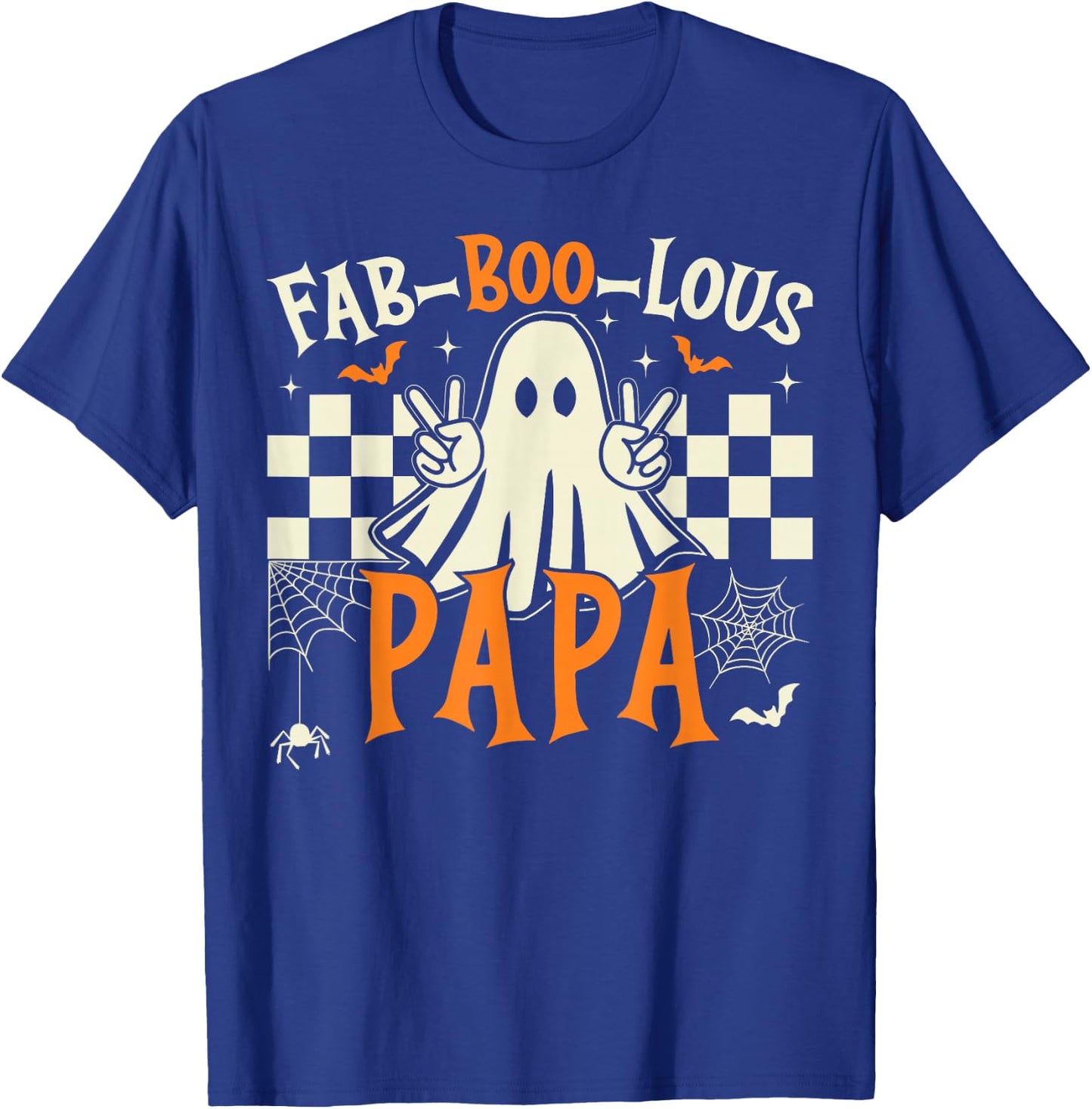 Fab Boo Lous Papa Retro Ghost Spooky Papa Halloween Costume T-Shirt - T-Shirt | Royal