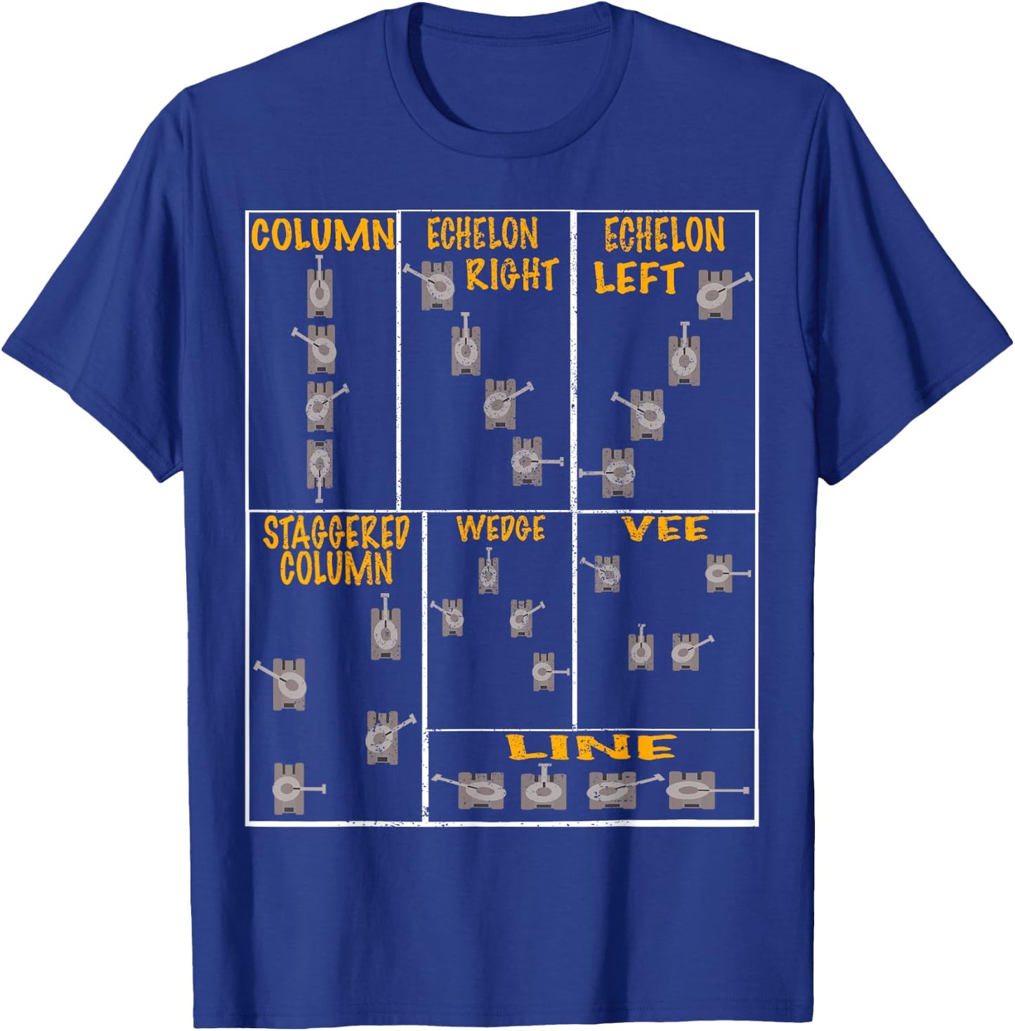 WW2 Tank Formation Panzer Distressed T-Shirt - T-Shirt | Royal