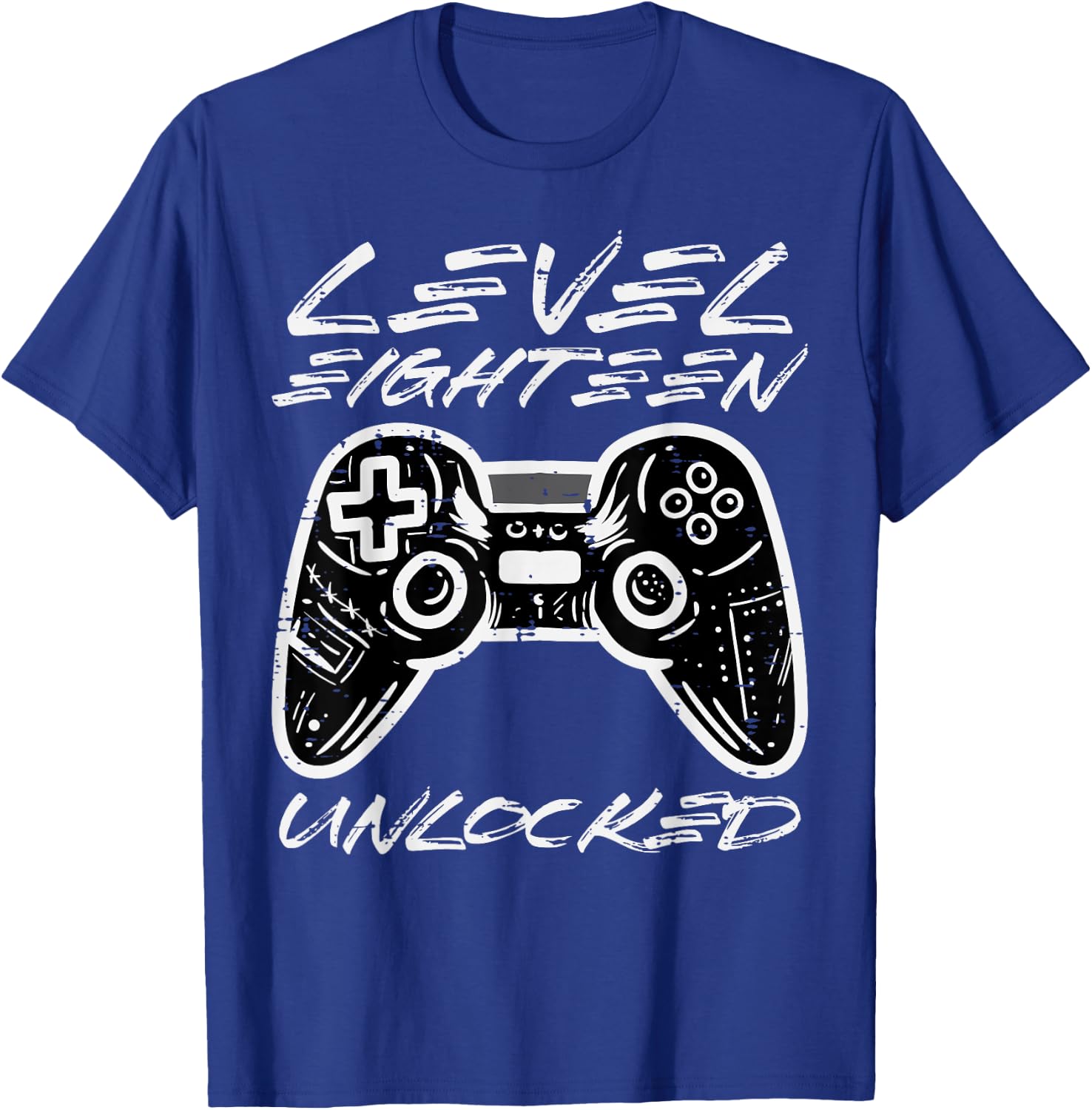 Level Eighteen Unlocked Gamer 18th Birthday Gaming Boys Men T-Shirt - T-Shirt | Royal
