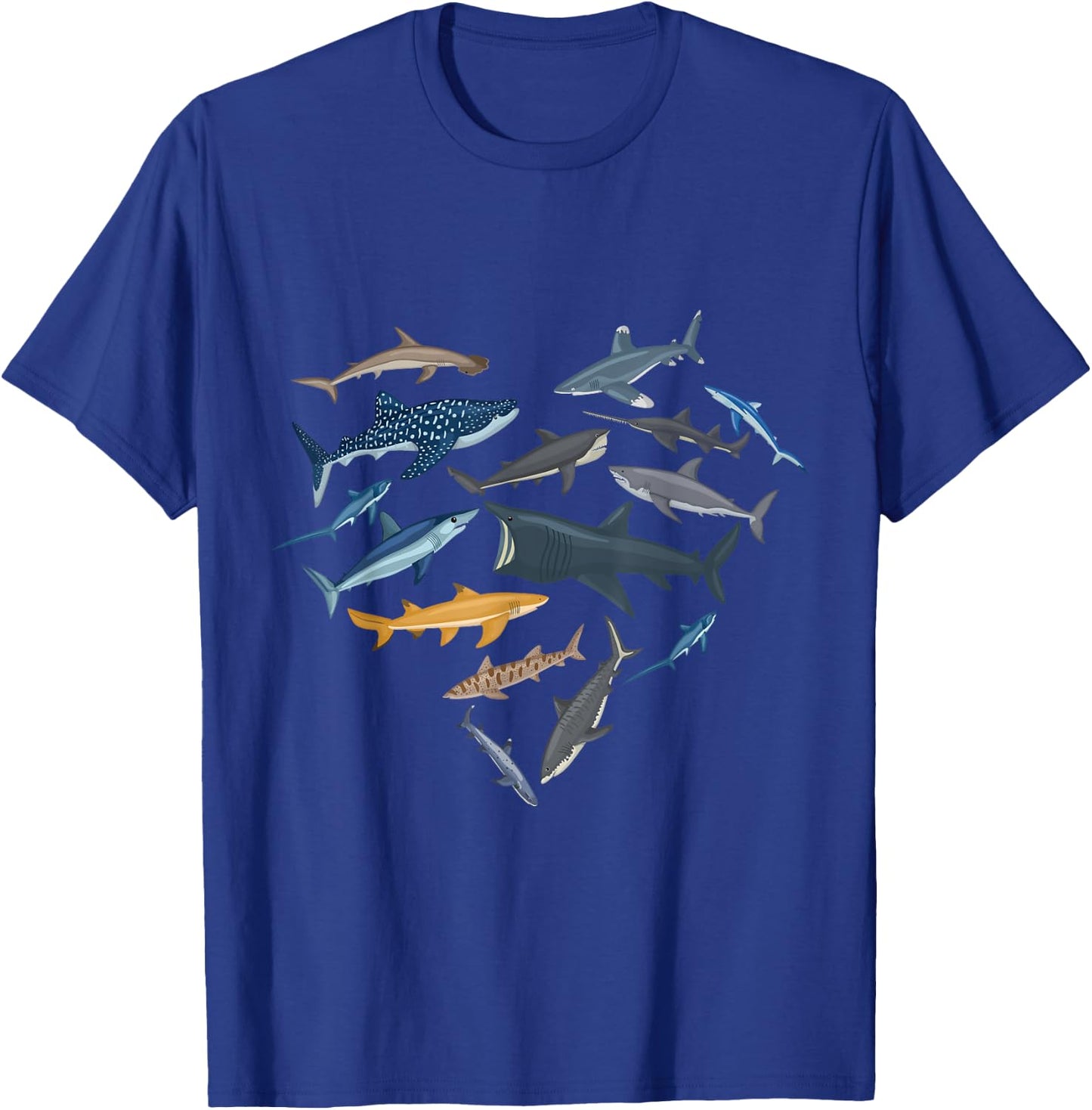 Shark Heart Sea Animal Underwater Shark Lover T-Shirt - T-Shirt | Royal