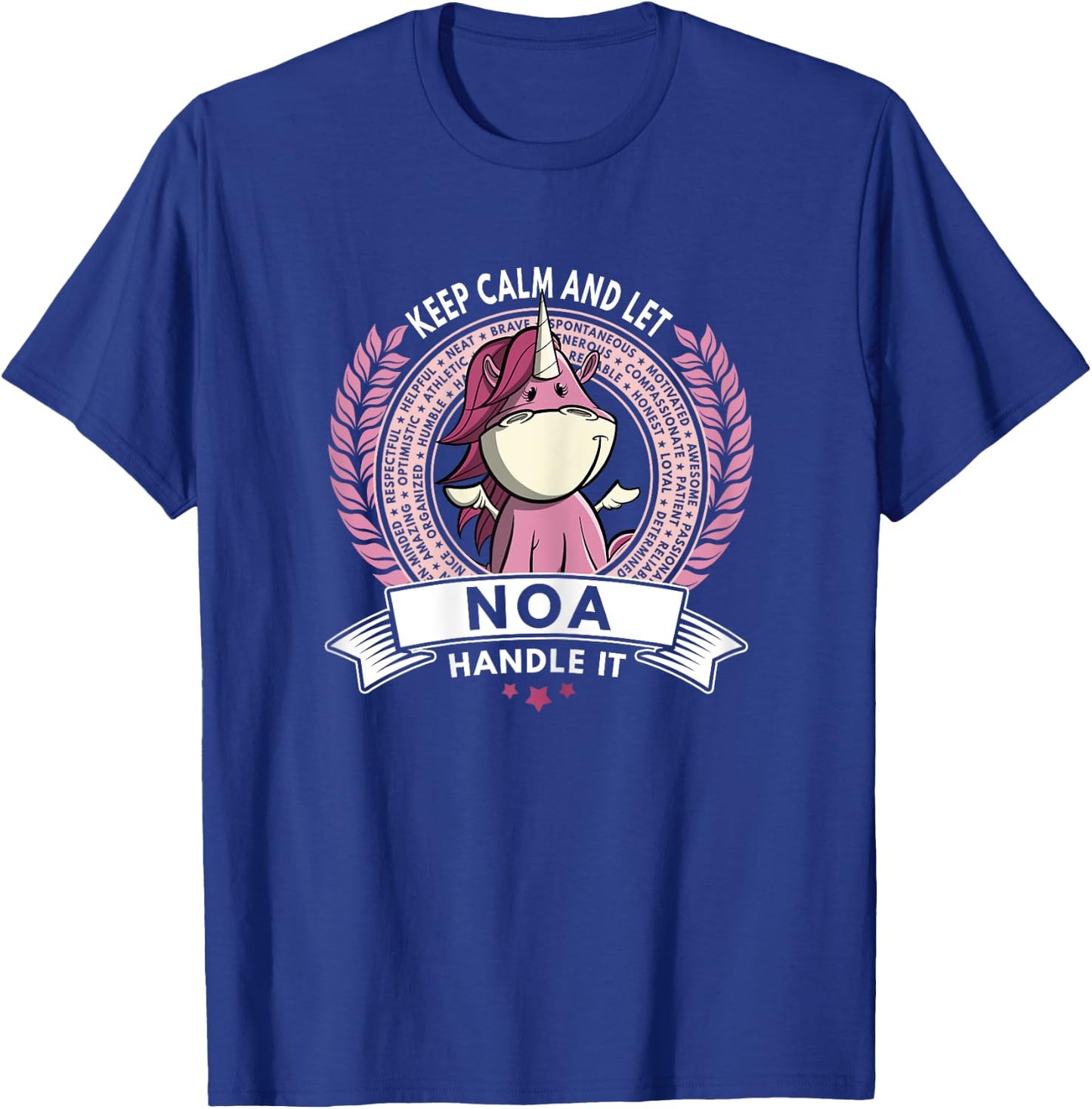Unicorn Noa Name - Girls Women Personalized Unicorn T-Shirt - T-Shirt | Royal