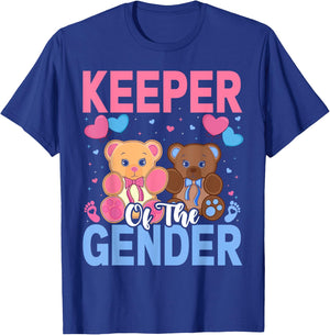 Keeper Of The Gender Reveal Baby Bear Balloons Pink Or Blue T-Shirt - T-Shirt | Royal