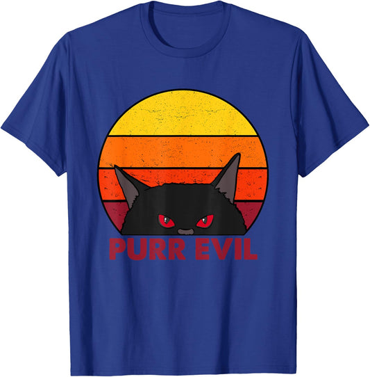 Satanic Cat Evil Black Cat Funny Purr Evil Cat T-Shirt - T-Shirt | Royal