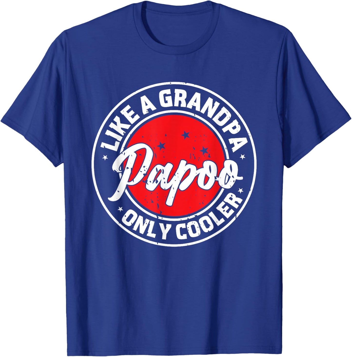 Papoo Like A Grandpa Only Cooler Retro Men Father's Day T-Shirt - T-Shirt | Royal