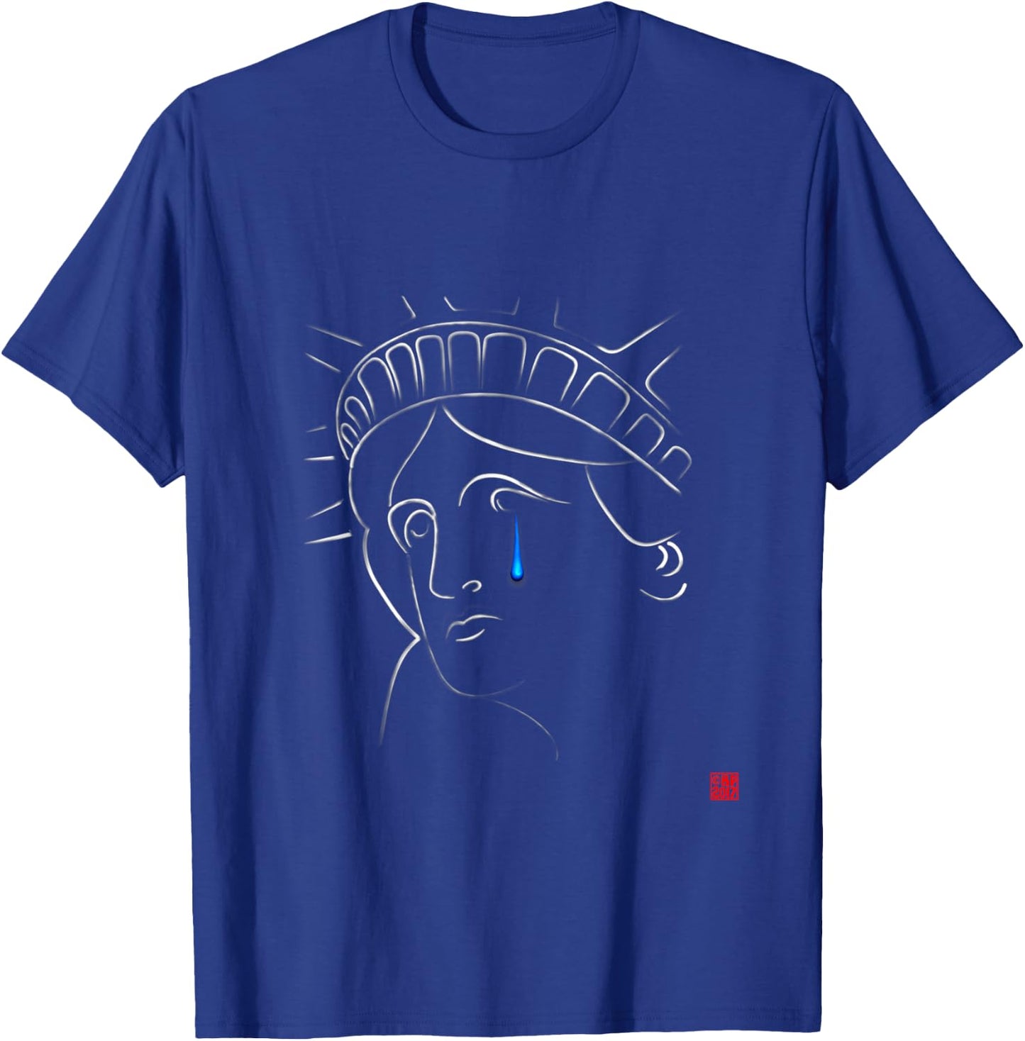 Statue Of Liberty Crying T-Shirt - T-Shirt | Royal