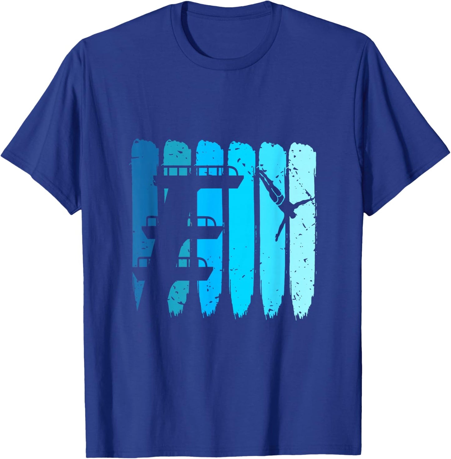 Springboard Diving Retro Platform Diver Springboard Diver T-Shirt - T-Shirt | Royal