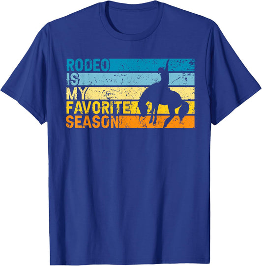 Rodeo Is My Favorite Season Retro Rodeo Cowboy T-Shirt - T-Shirt | Royal