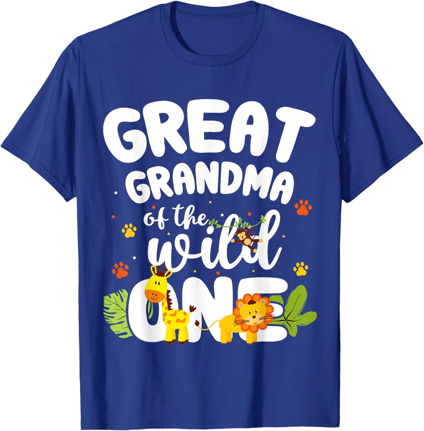 Great Grandma of the Wild One Zoo Birthday Jungle Animal T-Shirt - T-Shirt | Royal