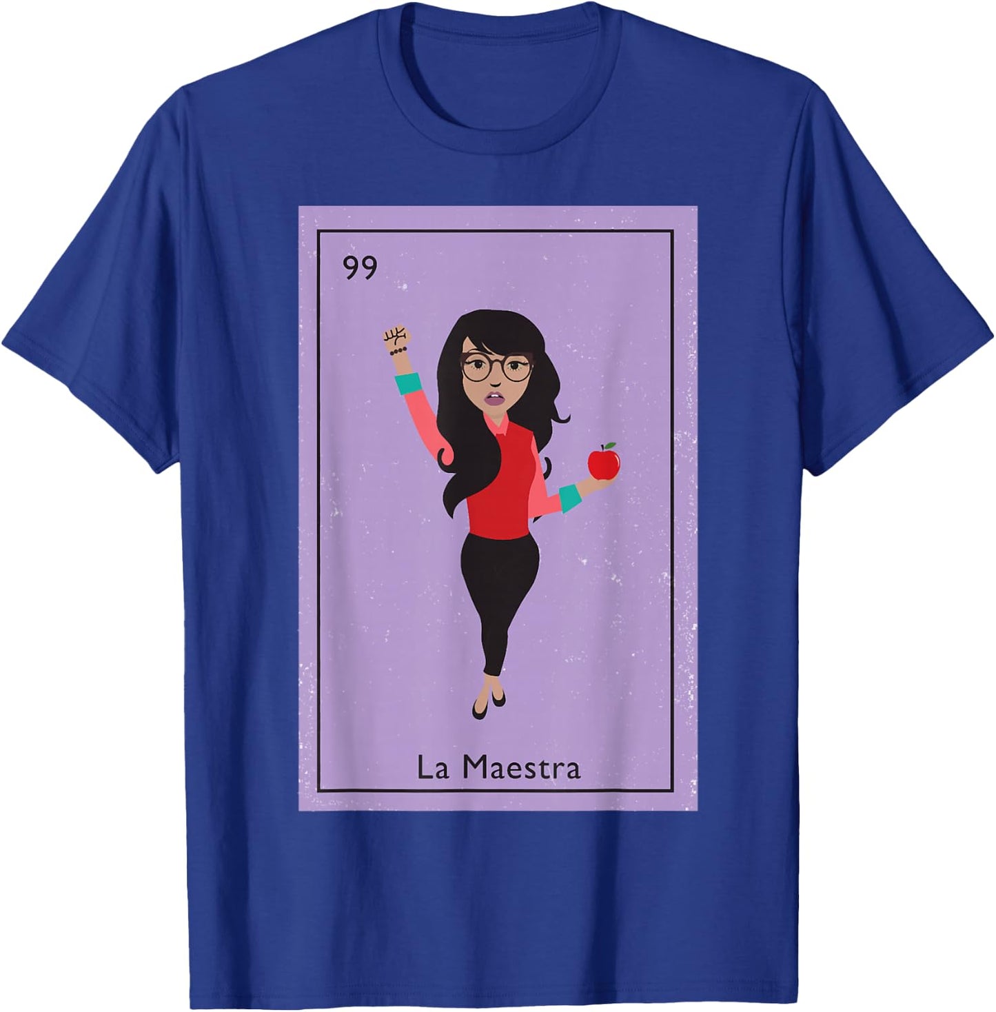 La Maestra Mexican Bingo Card Teacher Lottery Card T-Shirt - T-Shirt | Royal