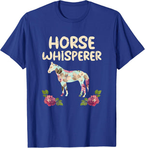 Horse Whisperer Flowers Funny Riding Equestrian Women Girls T-Shirt - T-Shirt | Royal