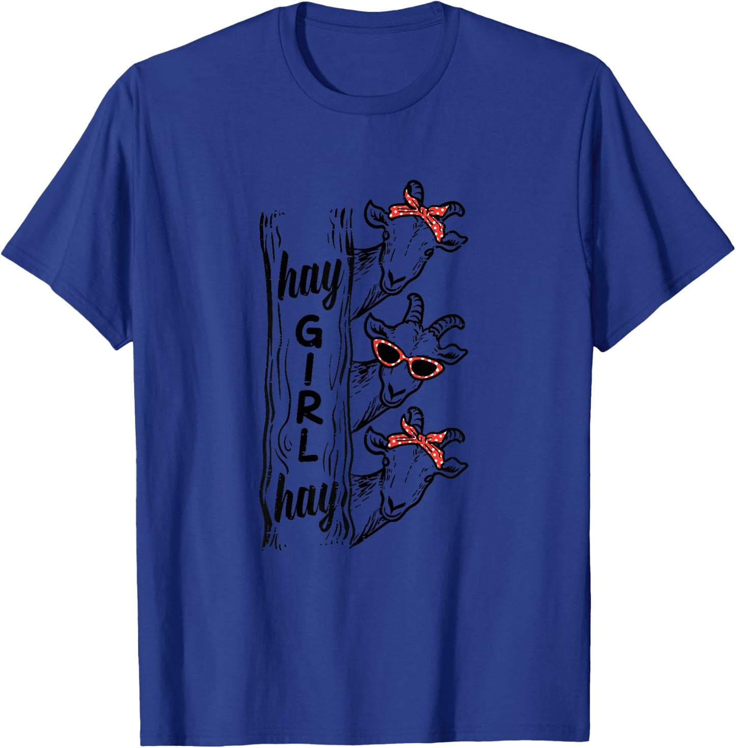 Goats Hay Girl Funny Livestock Farmer Women Girls Kids Youth T-Shirt - T-Shirt | Royal