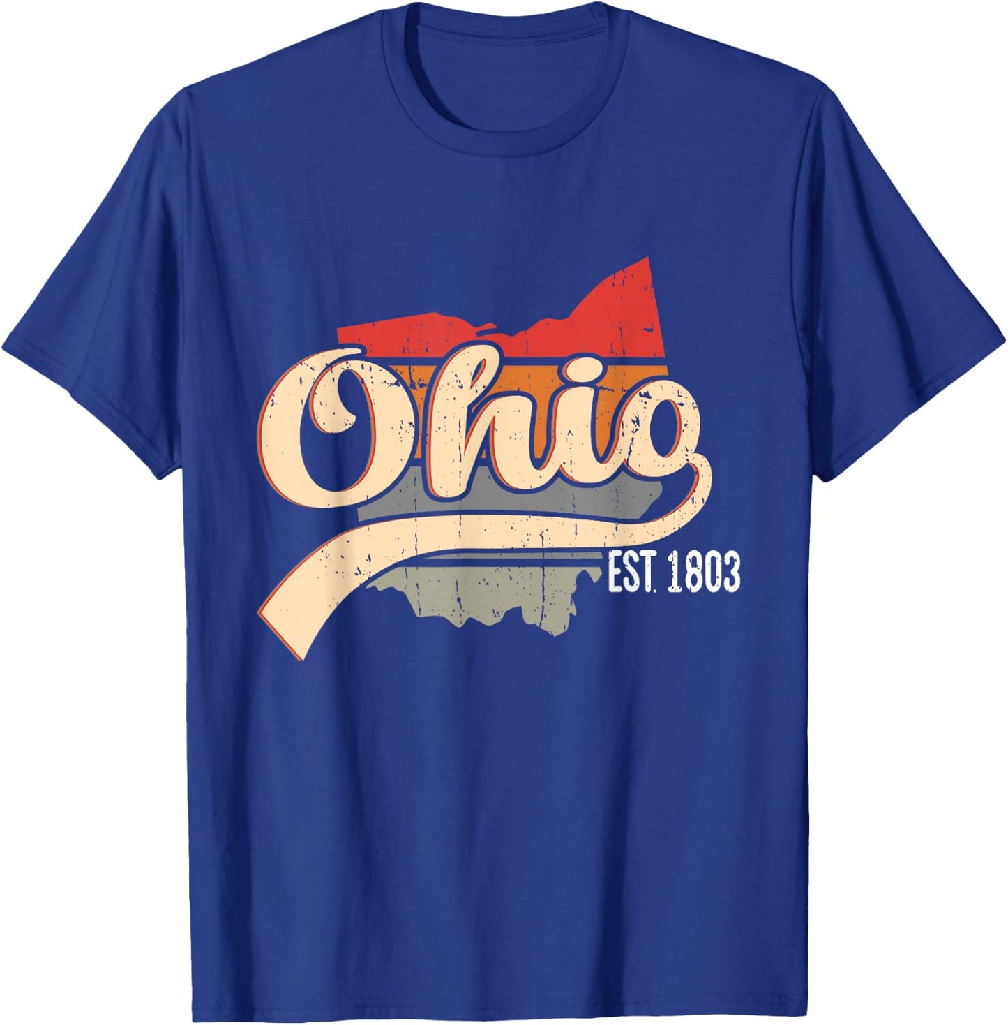 Ohio Home State OH Sunburst Vintage Retro Design T-Shirt - T-Shirt | Royal