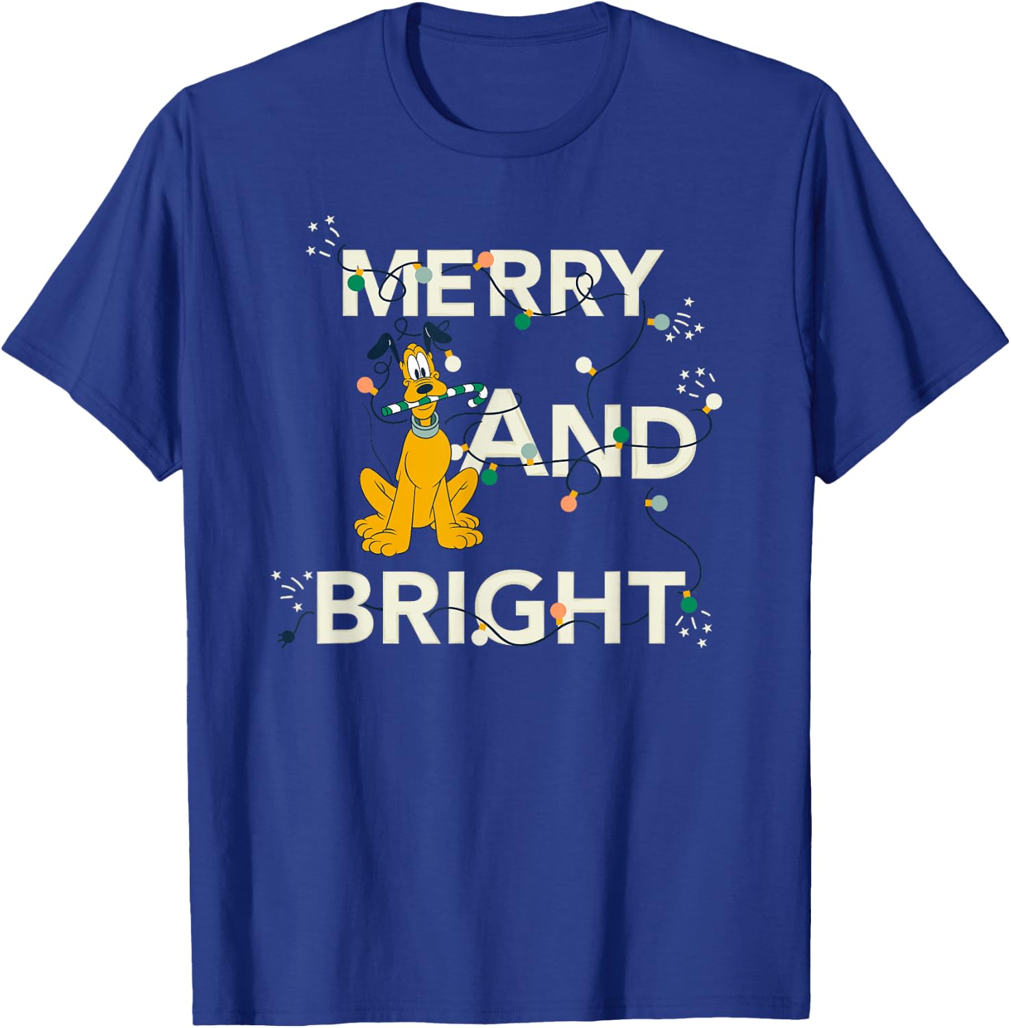 Disney Pluto Merry and Bright Christmas Holiday T-Shirt - T-Shirt | Royal
