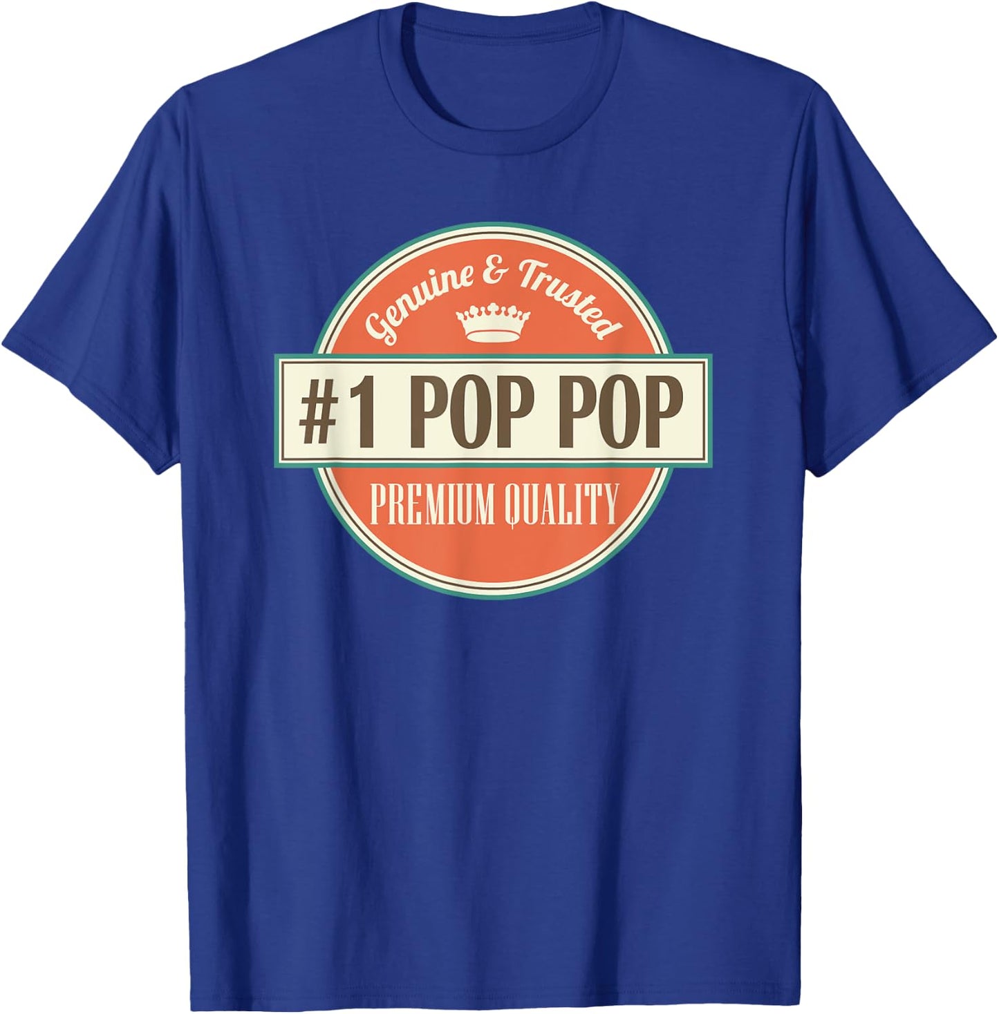 Number 1 Pop Pop Grandfather Fathers Day Gift T-Shirt - T-Shirt | Royal