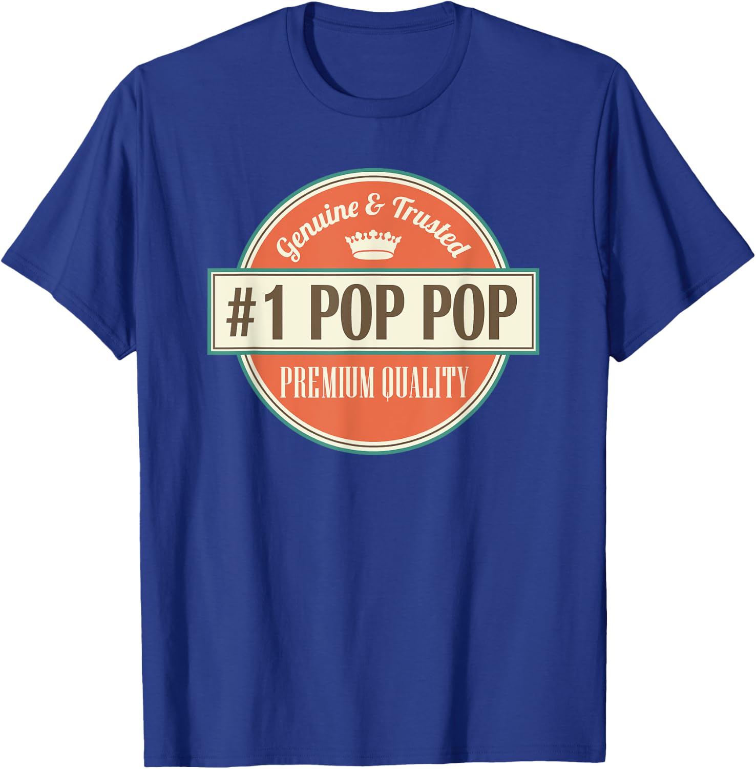 Number 1 Pop Pop Grandfather Fathers Day Gift T-Shirt - T-Shirt | Royal
